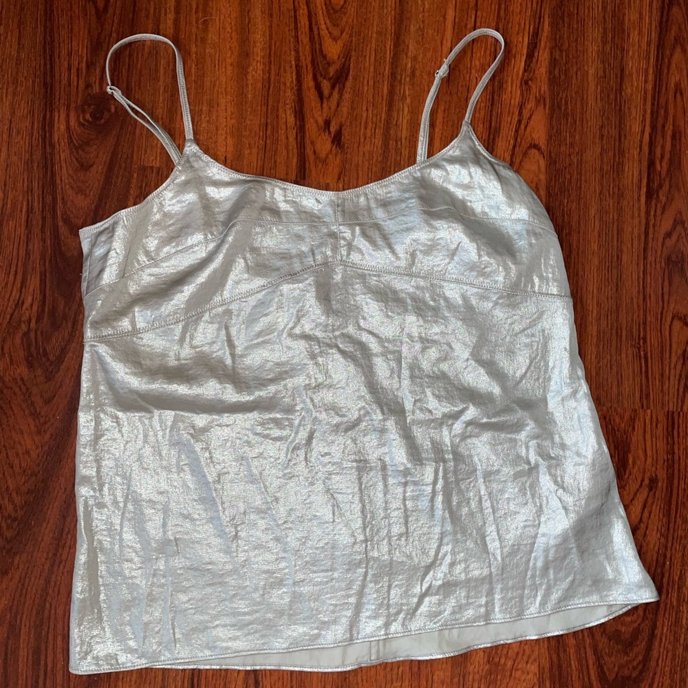 Calvin Klein silver sheer tanktop